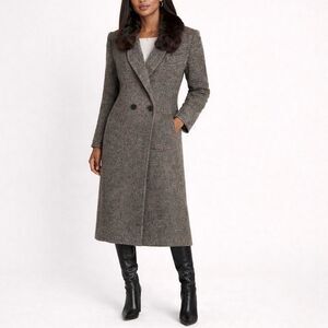 Cassidy Vintage Double Breasted Fur Collar Wool Coat